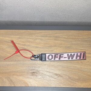 Off-White Pink and Red Logo Wrist Key Loop